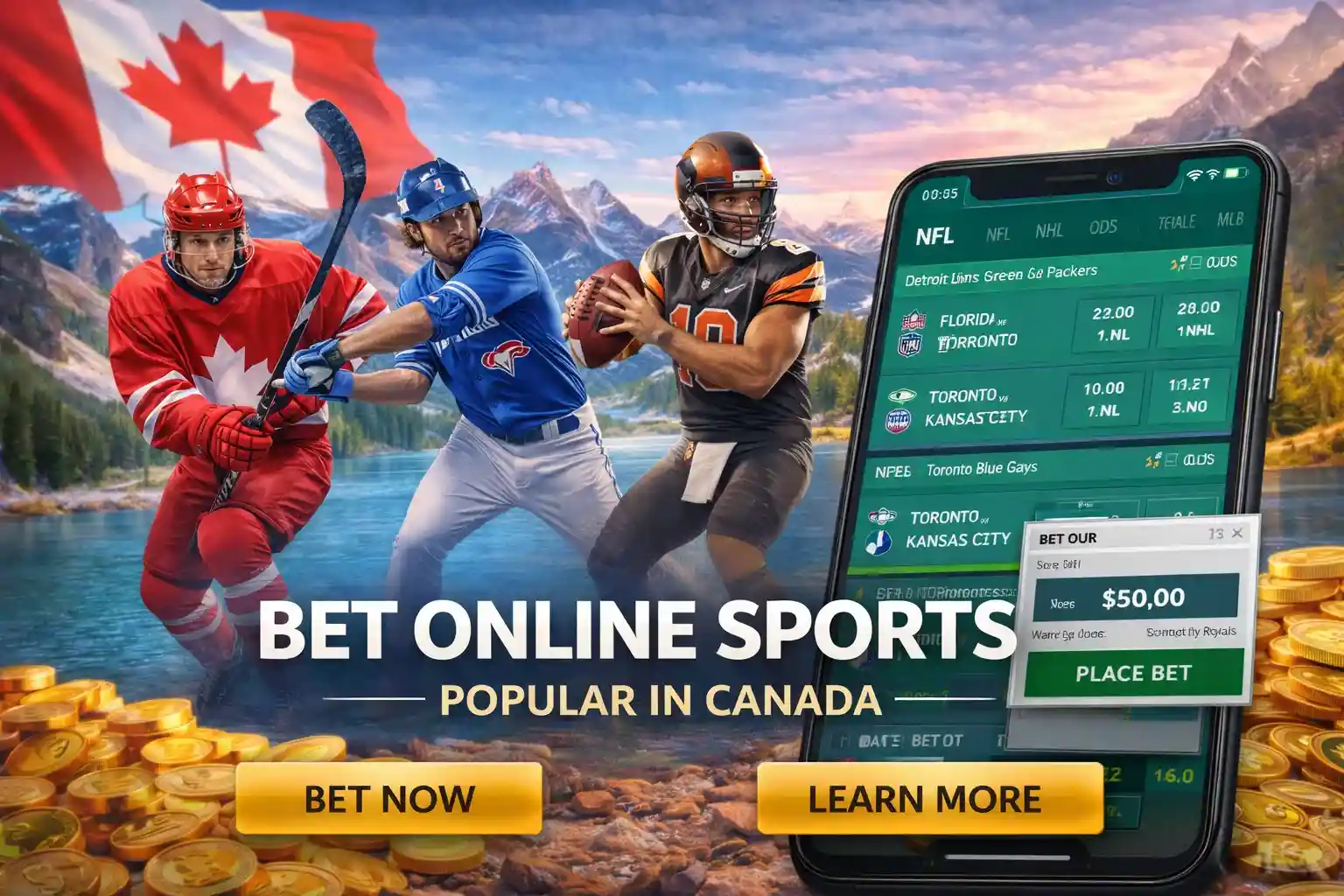 Canadian athletes and mobile sports betting interface