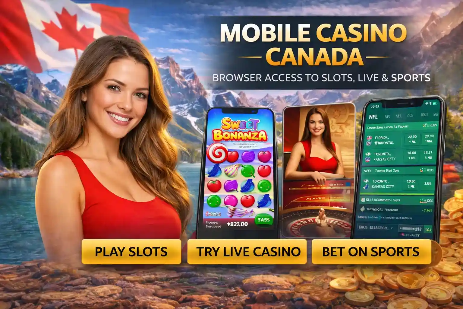 Woman using smartphone for slots live and sports
